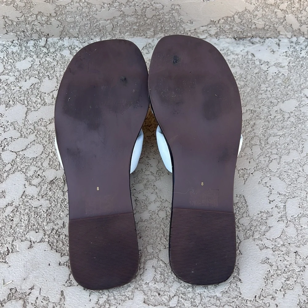 steve madden puffy strap bone leather sandals with rhinestones - Picture 5 of 5